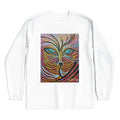 lifestyle apparel, casual clothing, unisex, stippled ink, ink art, pointillism, dot work, animal art, fox, portrait, abstract portrait, pointillism, long sleeve, long sleeve tee, winter fashion, winter wear, winter looks, streetwear