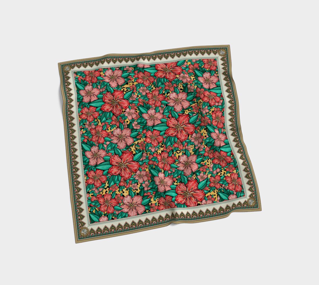 PALE GOLD HIBISCUS SCARF