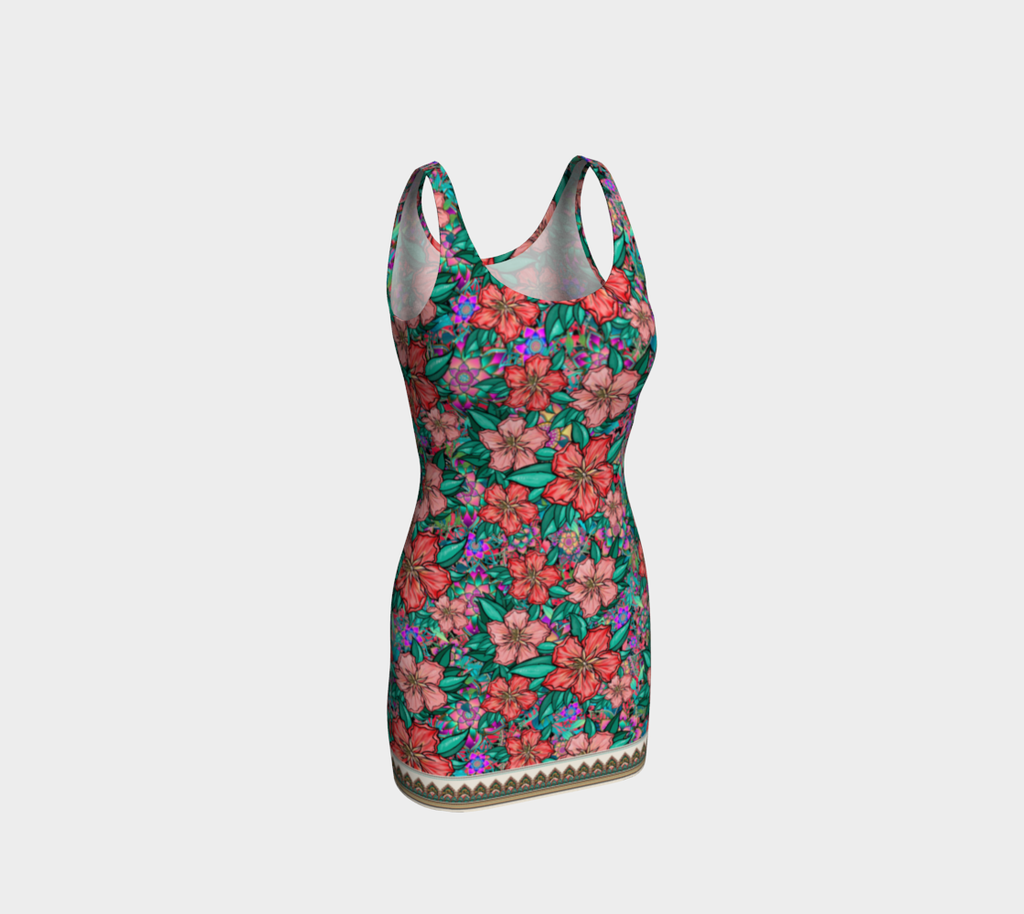 HIBISCUS PURPLE BODYCON DRESS
