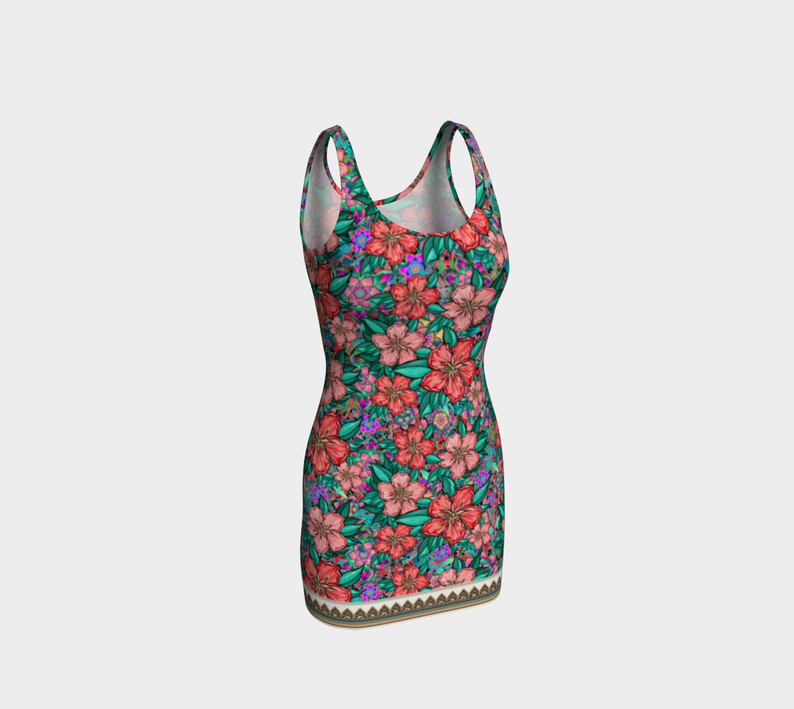 HIBISCUS PURPLE BODYCON DRESS