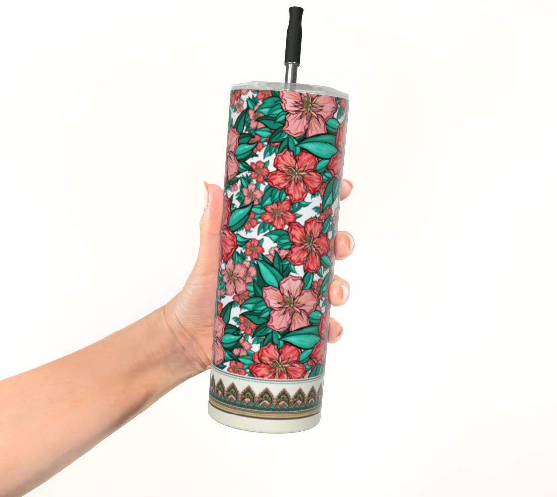 HIBISCUS WHITE TUMBLER