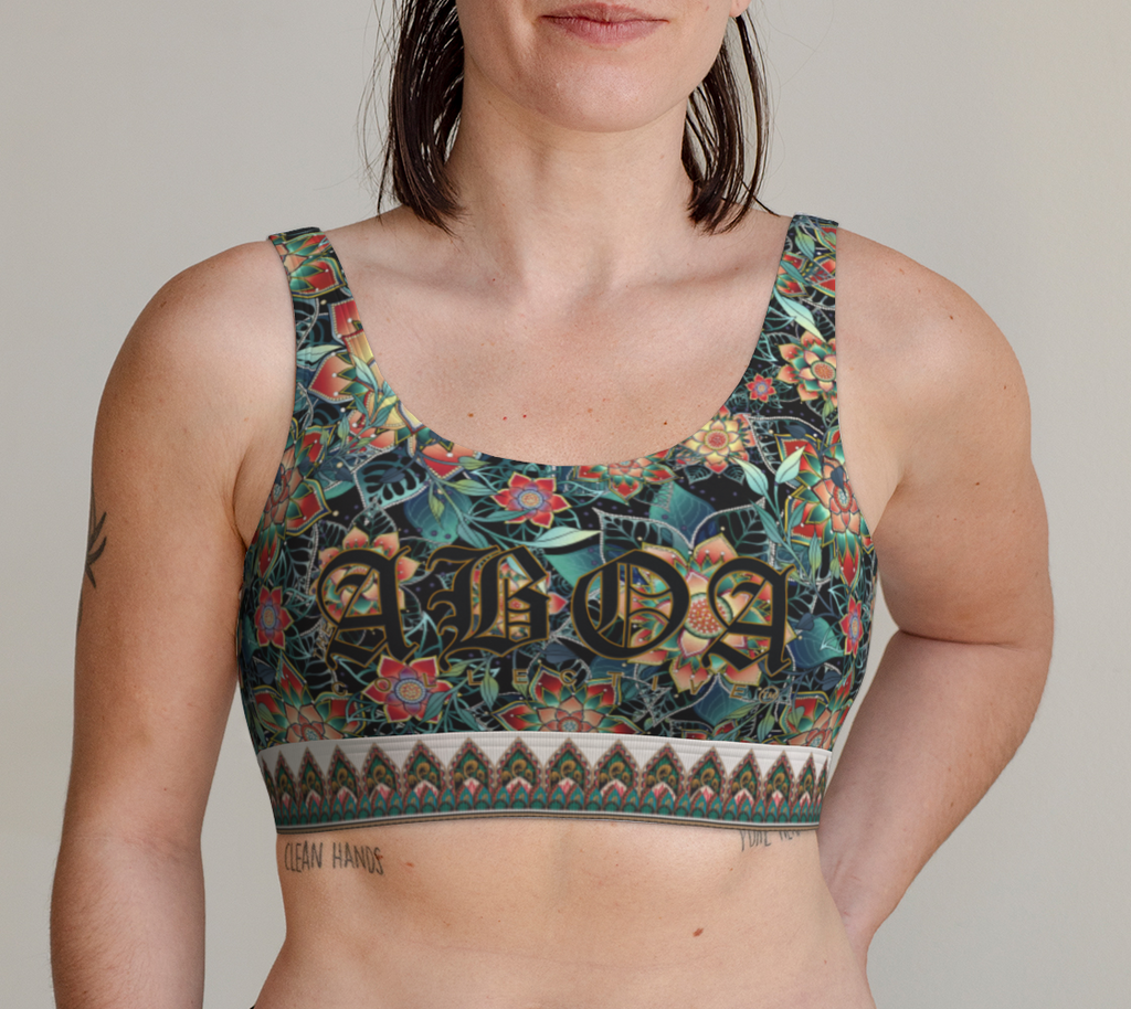 BLACK TROPICAL BRALETTE