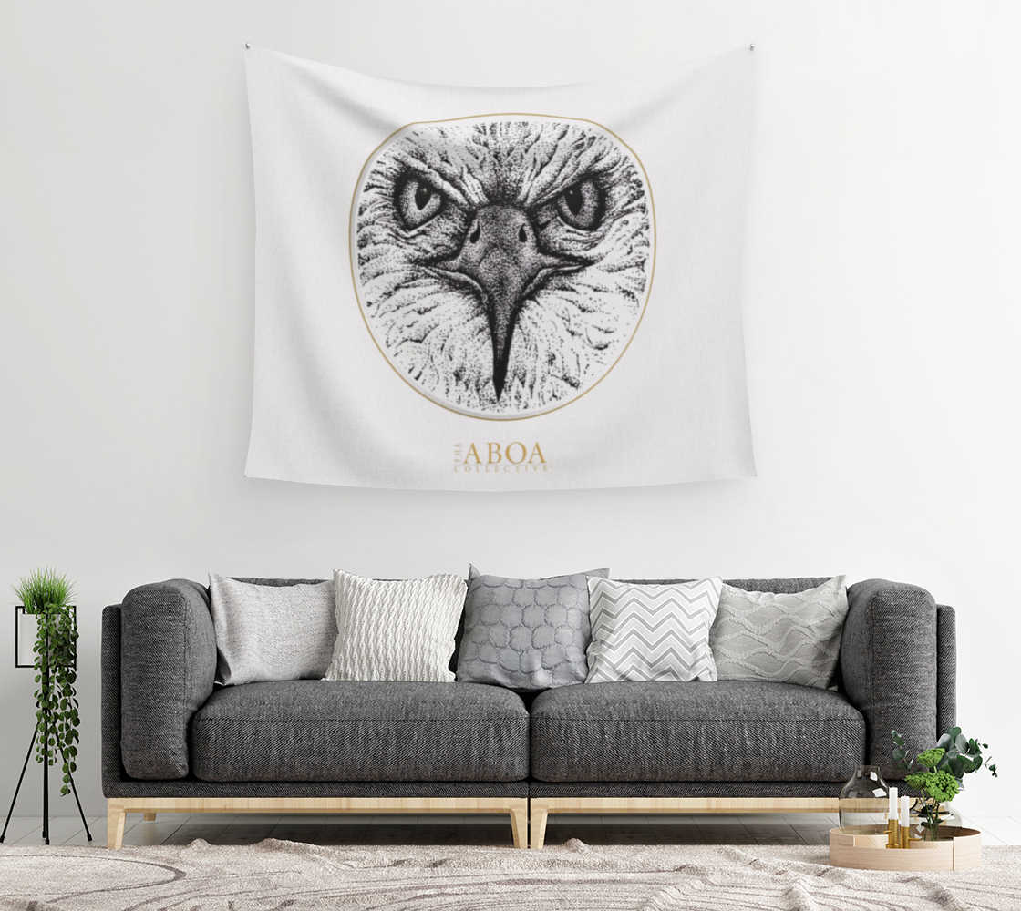 TAPESTRY, WALL TAPESTRY, WALL ART, DECOR, HOME, ART PRINT, CONTEMPORARY ART, EAGLE, ANIMAL ART, PORTRAIT, ILLUSTRATION, STIPPLE INK
