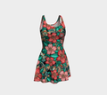 BLACK HIBISCUS FLARE DRESS