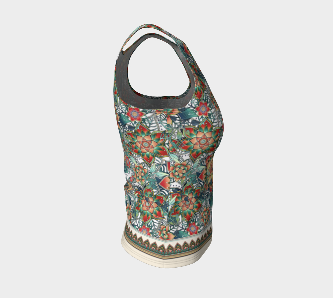 BEIGE TROPICAL SLIM FIT TANK