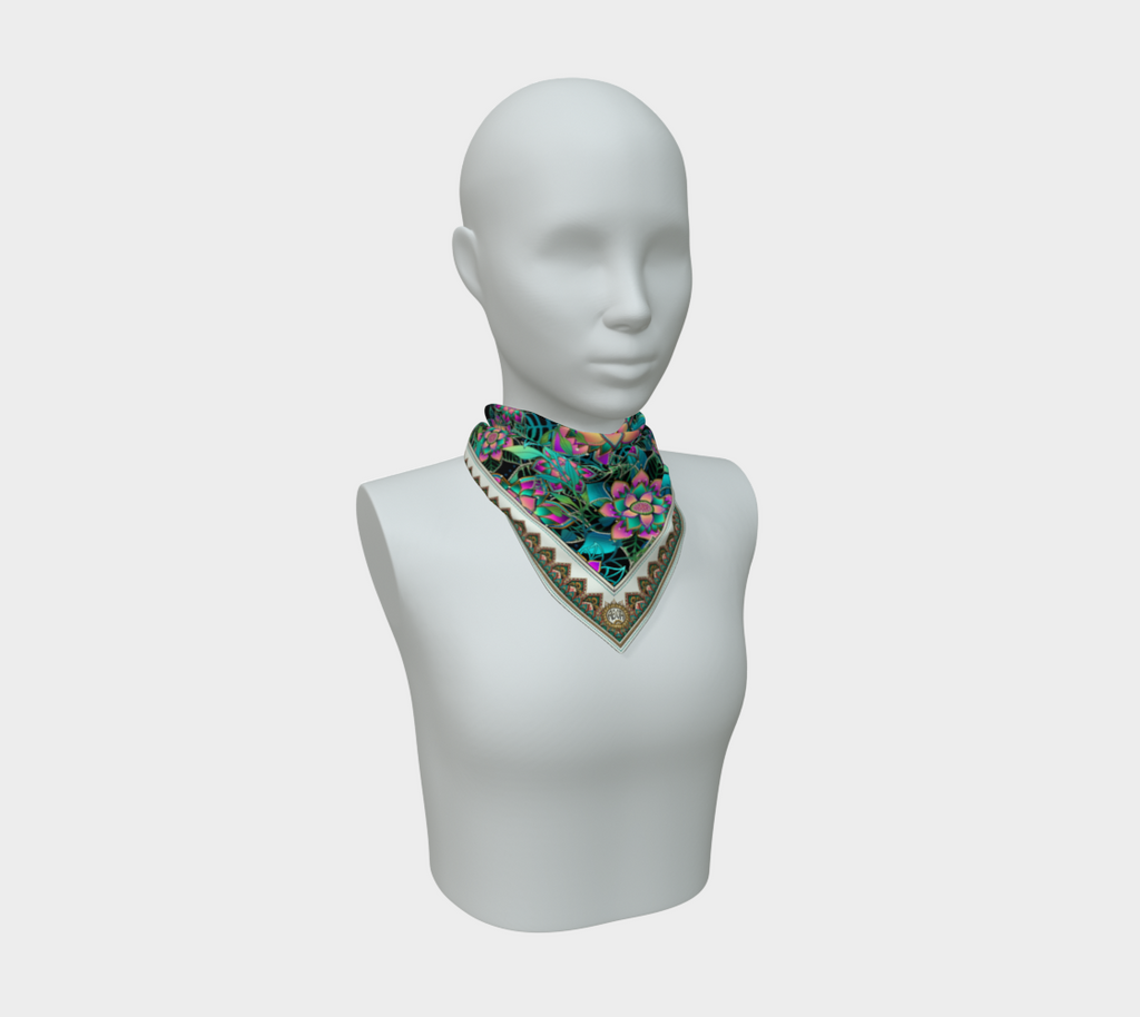 BLACK TROPICAL SCARF