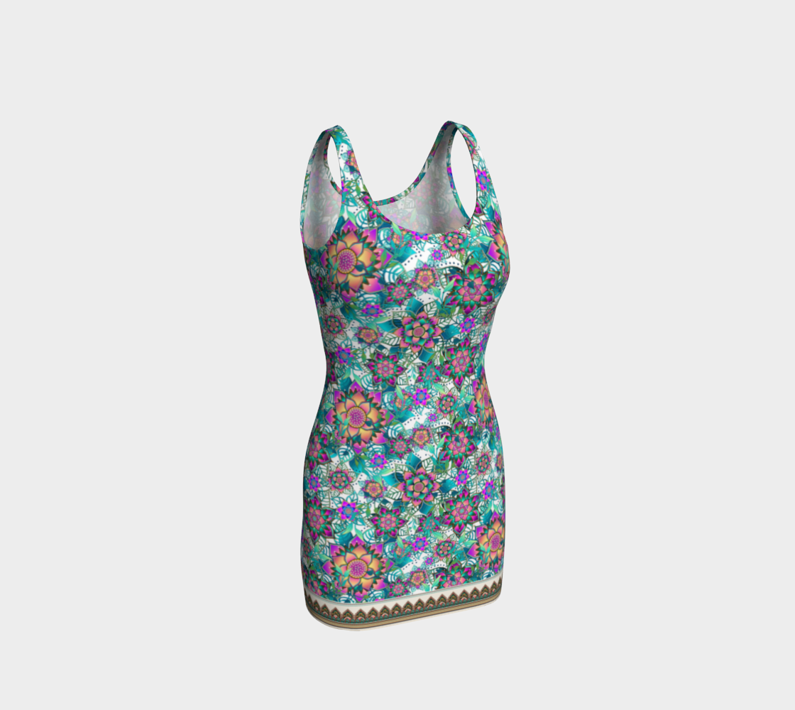 WHITE TROPICAL ORIGINAL BODYCON DRESS