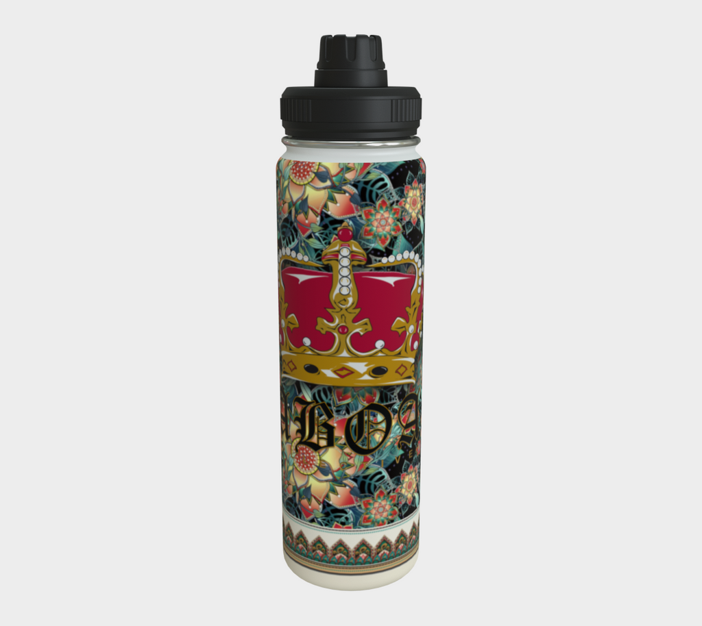 ABOA CROWN BLACK TROPICAL WATER BOTTLE