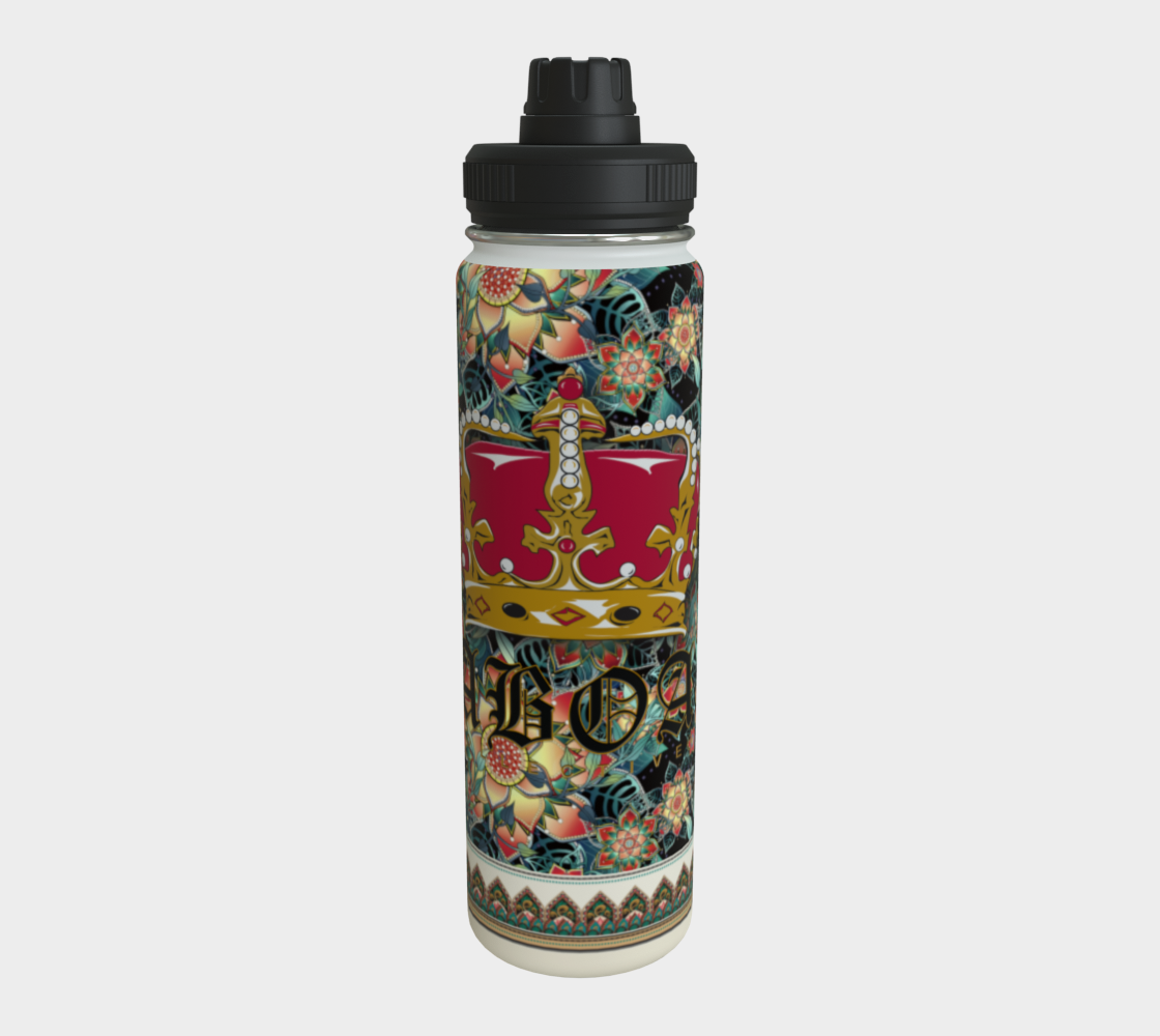 ABOA CROWN BLACK TROPICAL WATER BOTTLE