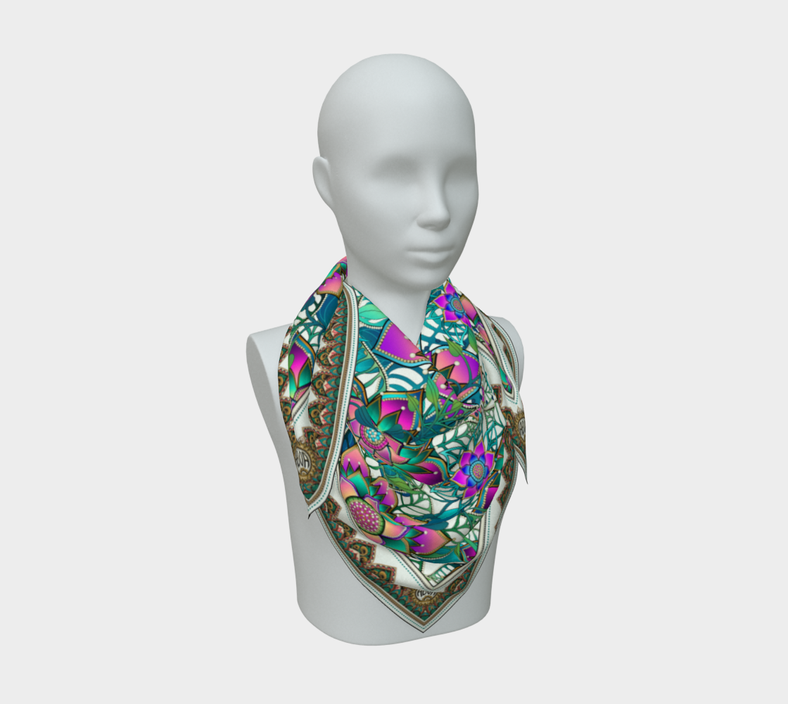 WHITE TROPICAL SCARF