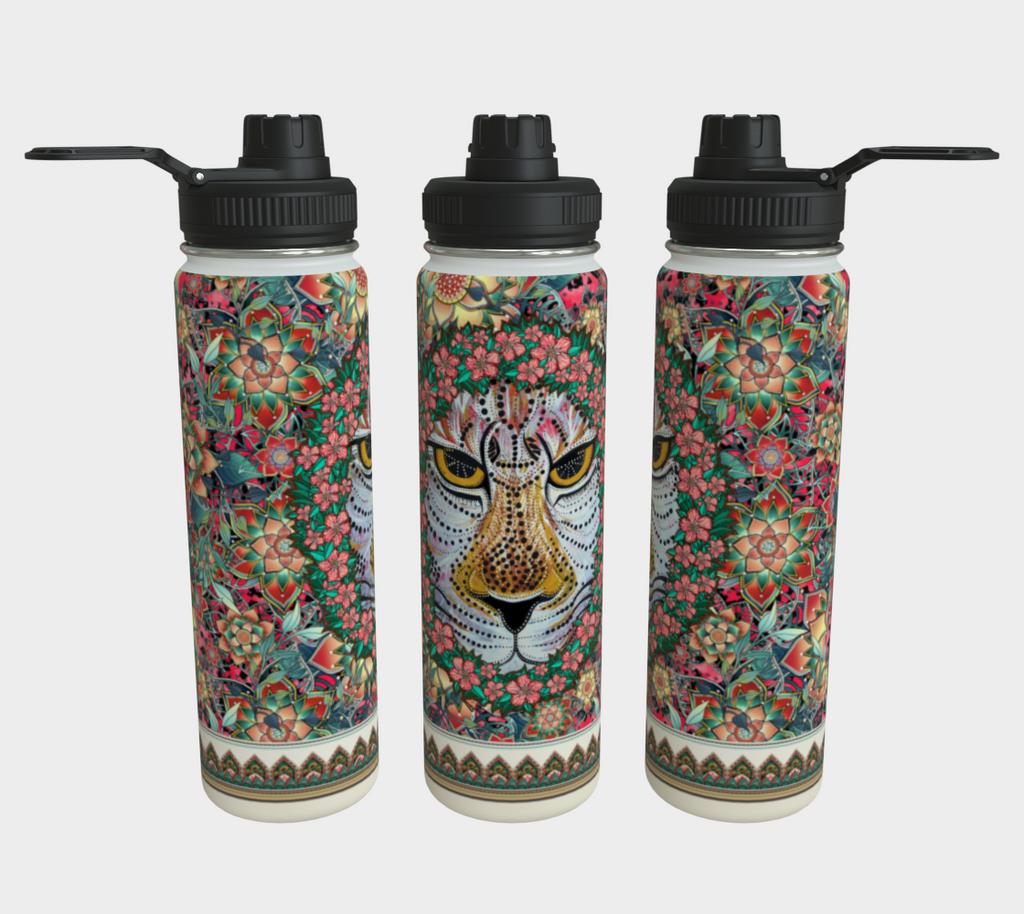 JAGUAR WREATH TROPICAL WATER BOTTLE