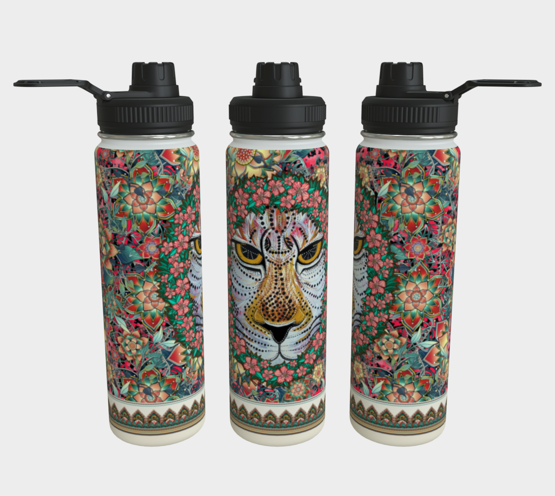 JAGUAR WREATH TROPICAL WATER BOTTLE