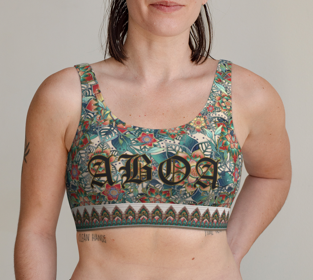 BEIGE TROPICAL BRALETTE