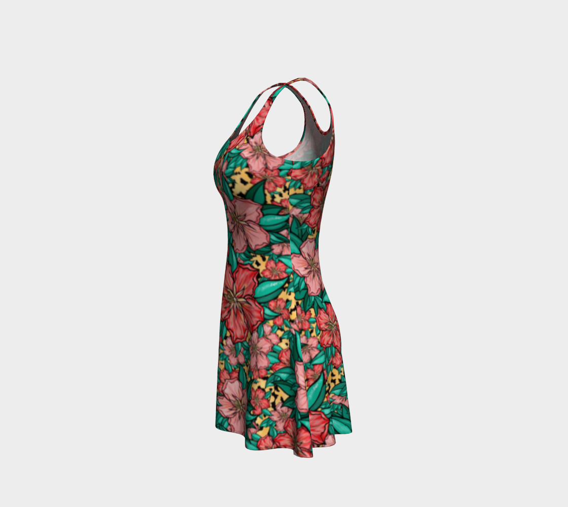 PALE GOLD HIBISCUS FLARE DRESS