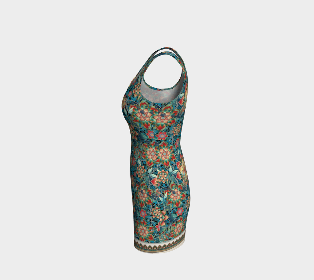 TEAL TROPICAL ODYCON DRESS