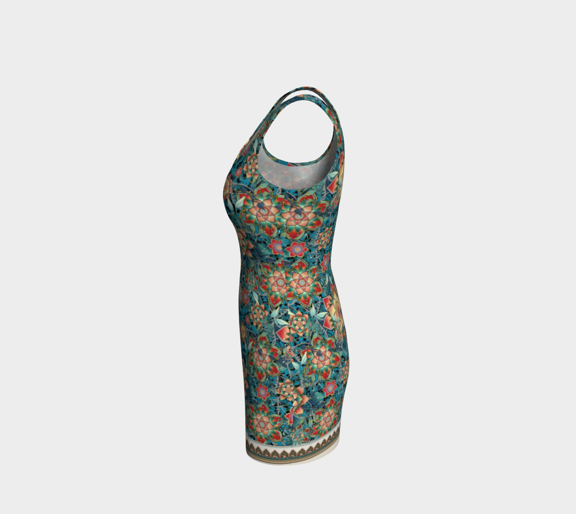 TEAL TROPICAL ODYCON DRESS