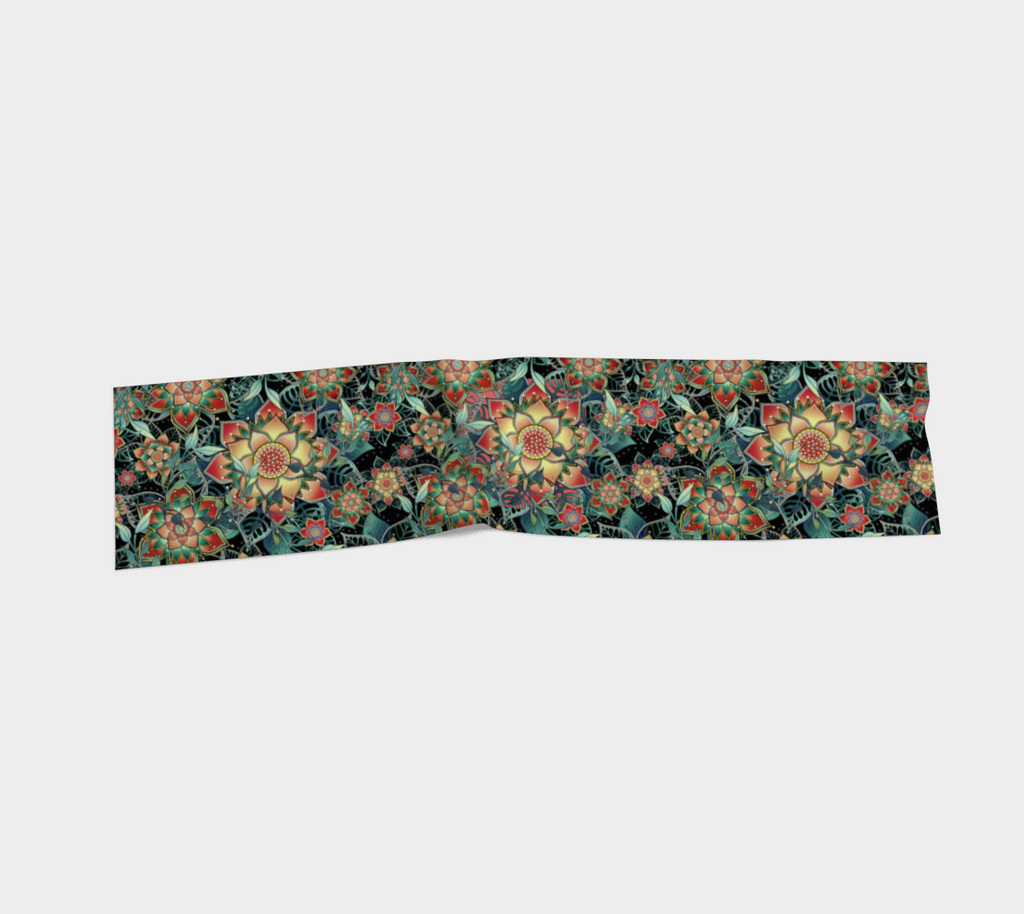 BLACK TROPICAL SCARF