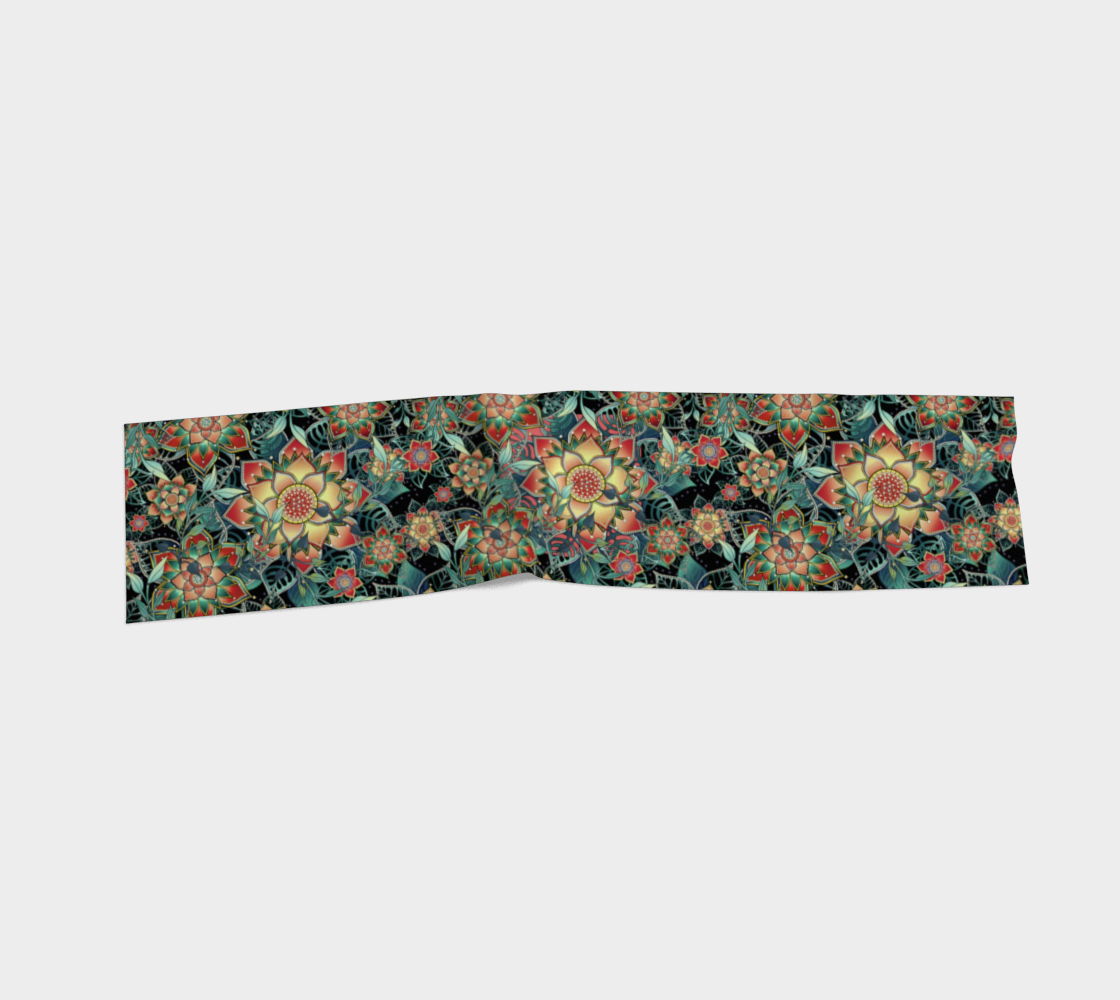 BLACK TROPICAL SCARF