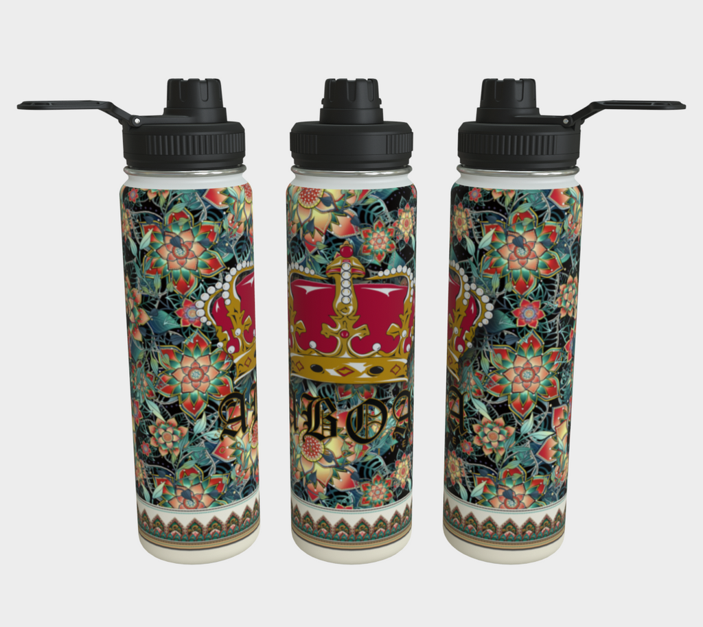 ABOA CROWN BLACK TROPICAL WATER BOTTLE