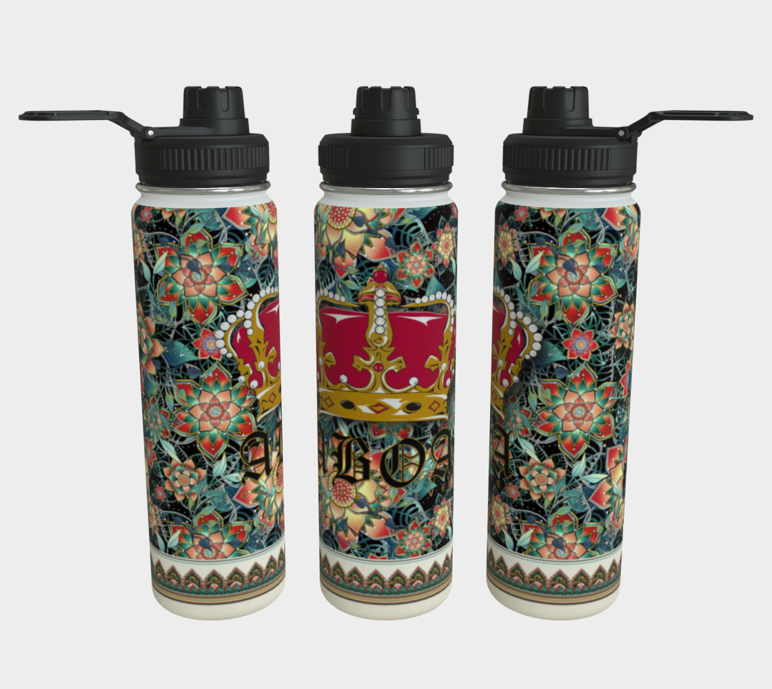 ABOA CROWN BLACK TROPICAL WATER BOTTLE