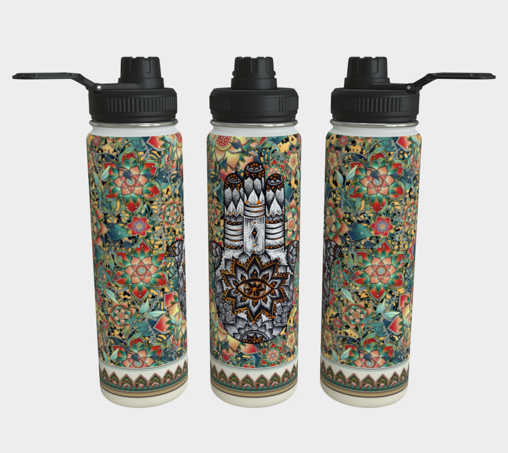 HAMSA PALE GOLD TROPICAL WATER BOTTLE