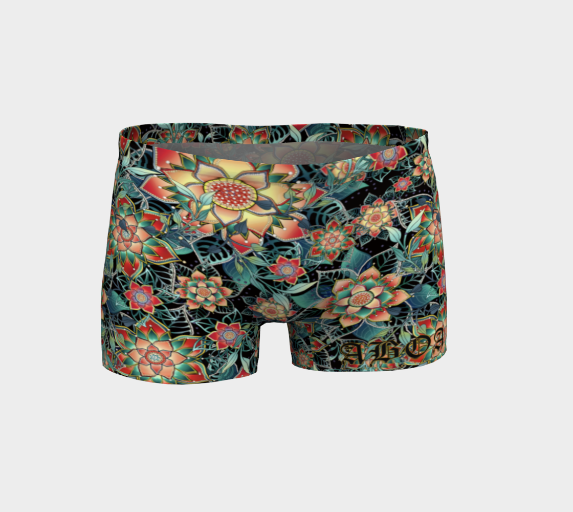 BLACK TROPICAL SHORTS