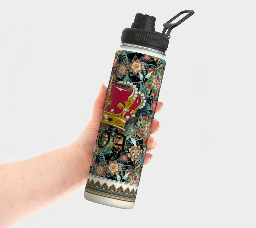 ABOA CROWN BLACK TROPICAL WATER BOTTLE