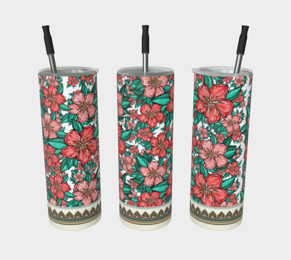 HIBISCUS WHITE TUMBLER