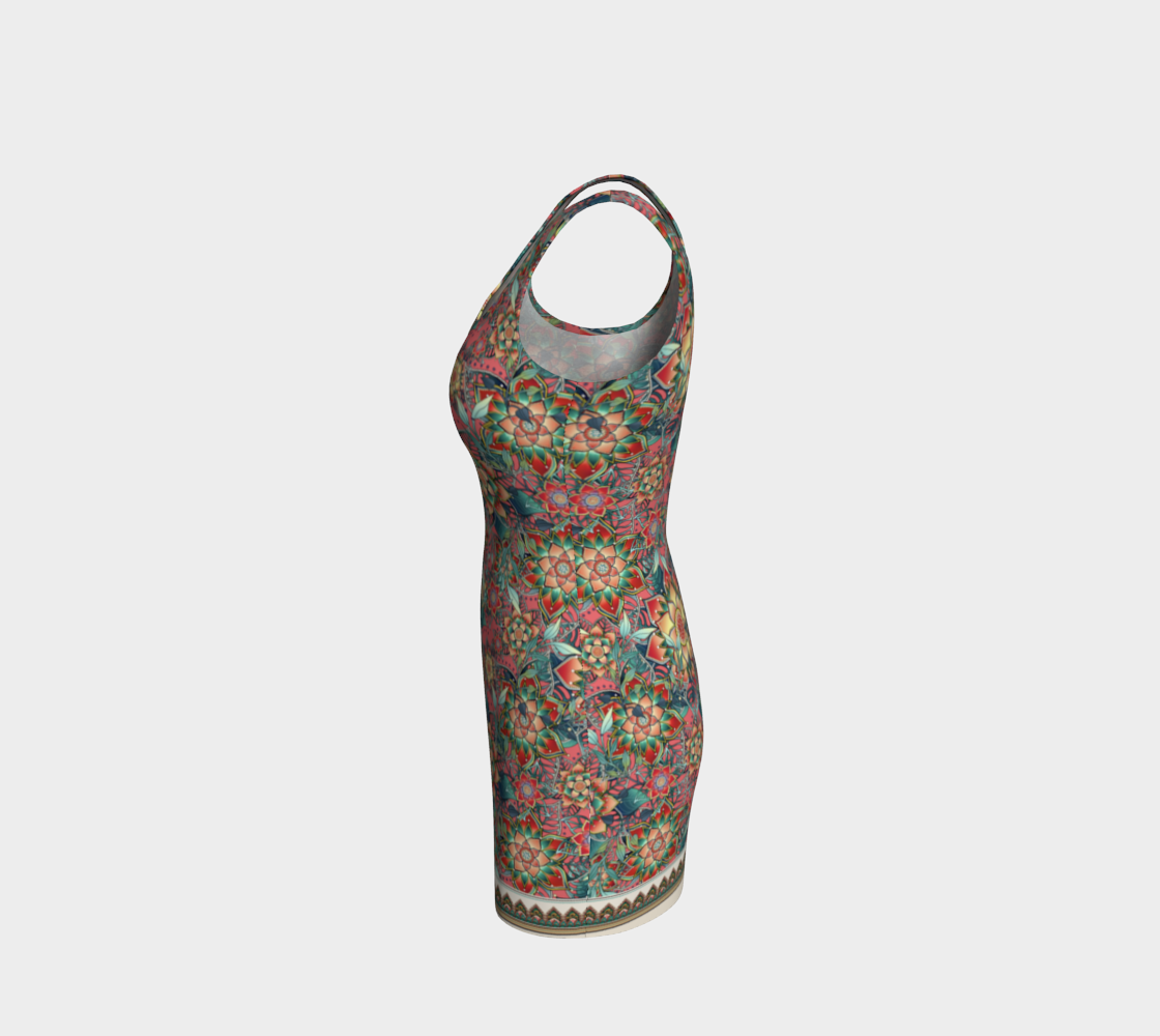 PINK TROPICAL BODYCON DRESS