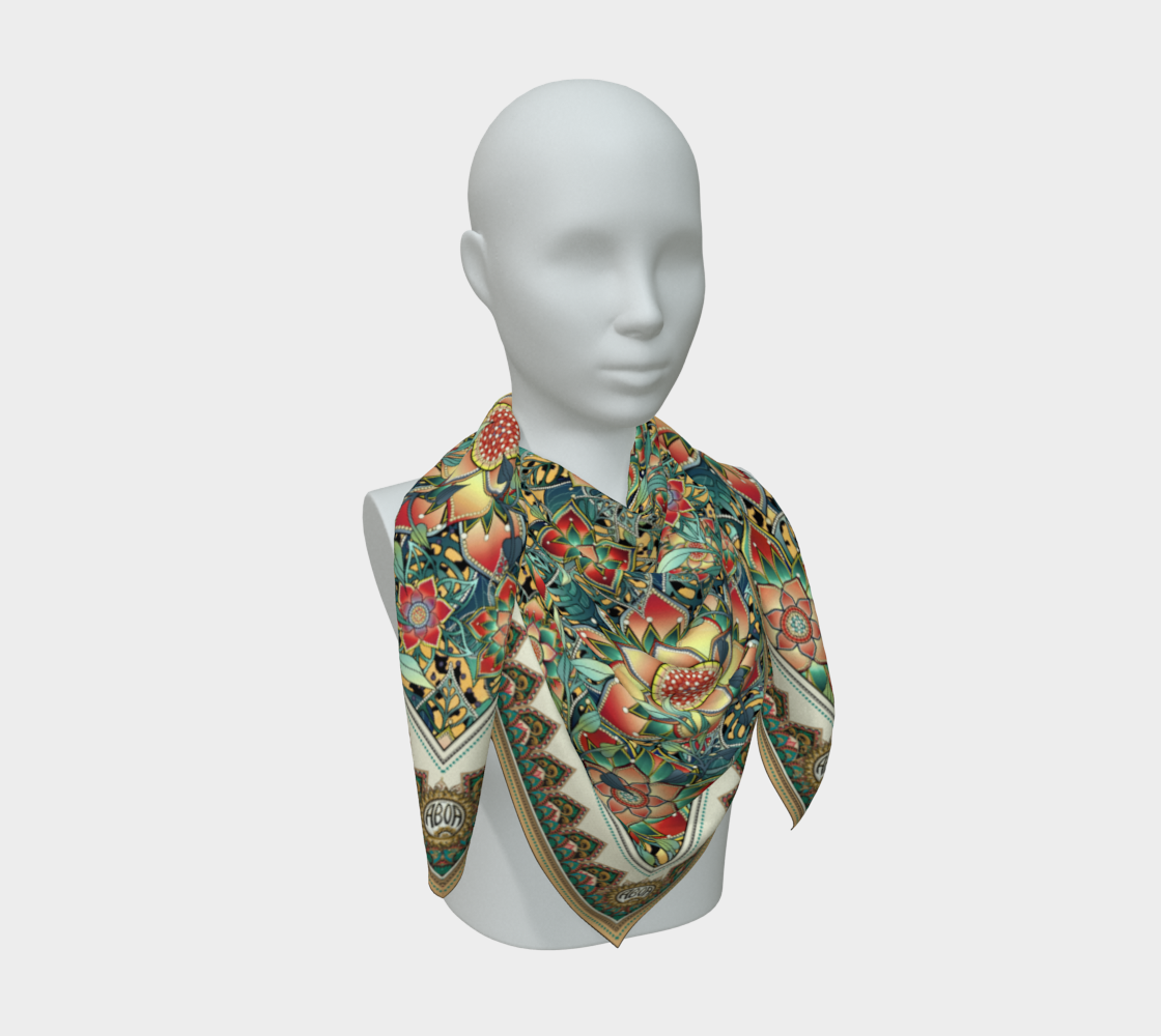 PALE GOLD TROPICAL SCARF