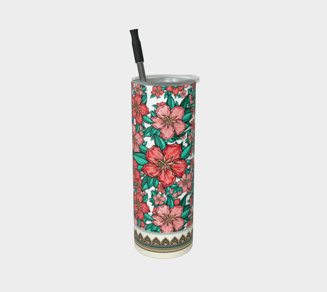 HIBISCUS WHITE TUMBLER