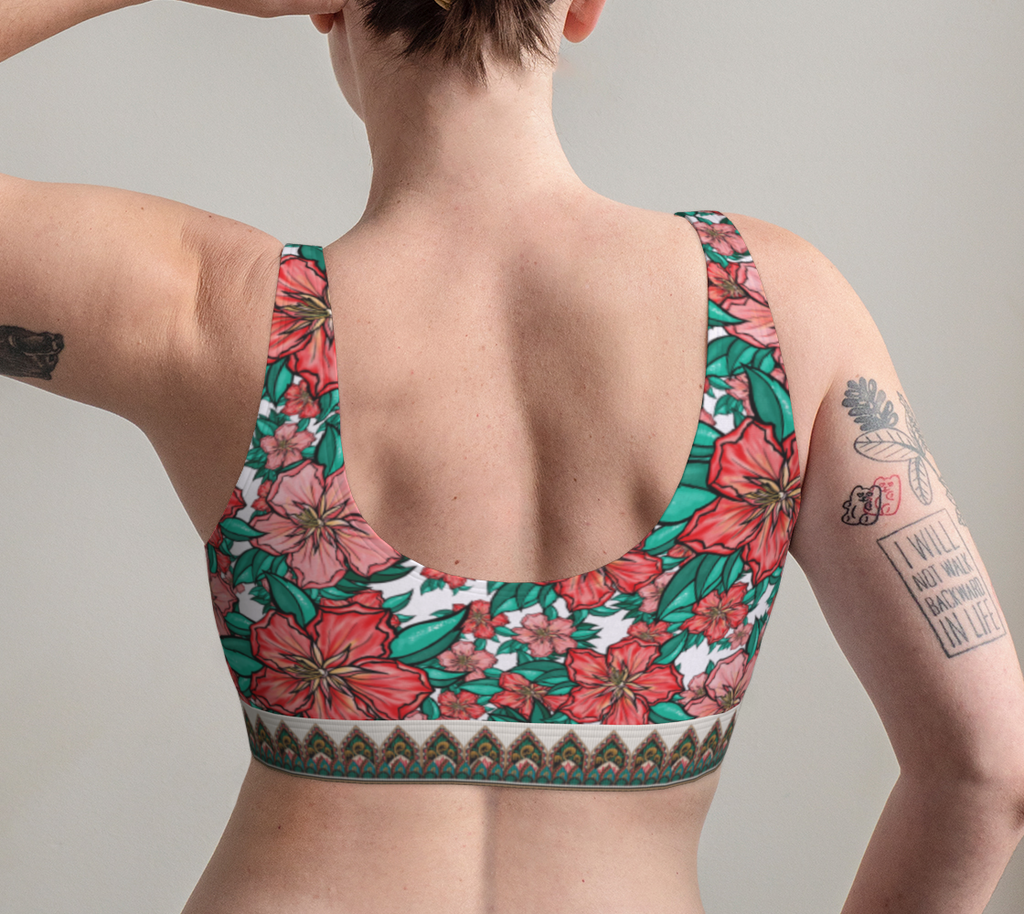 WHITE HIBISCUS BRALETTE
