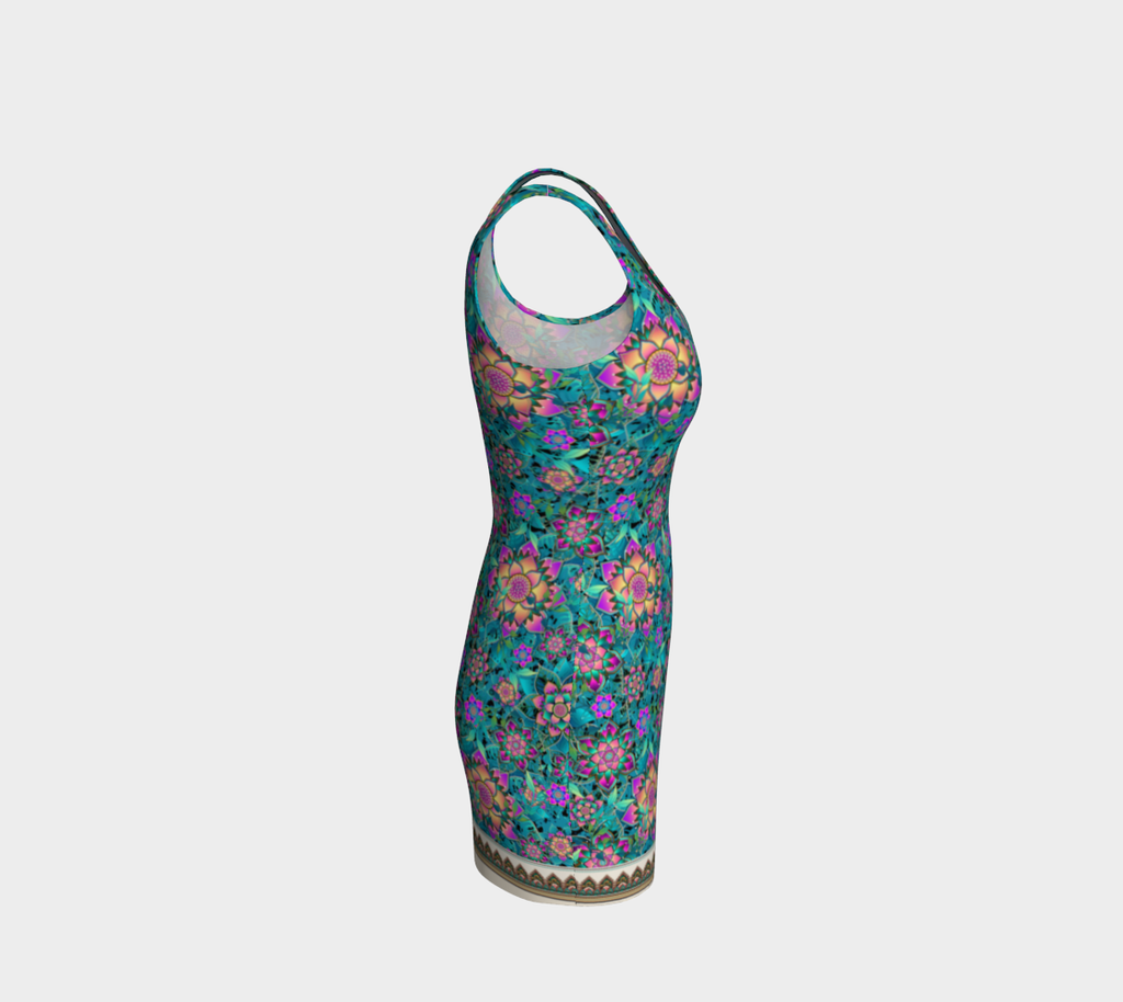 TEAL TROPICAL ORIGINAL BODYCON DRESS