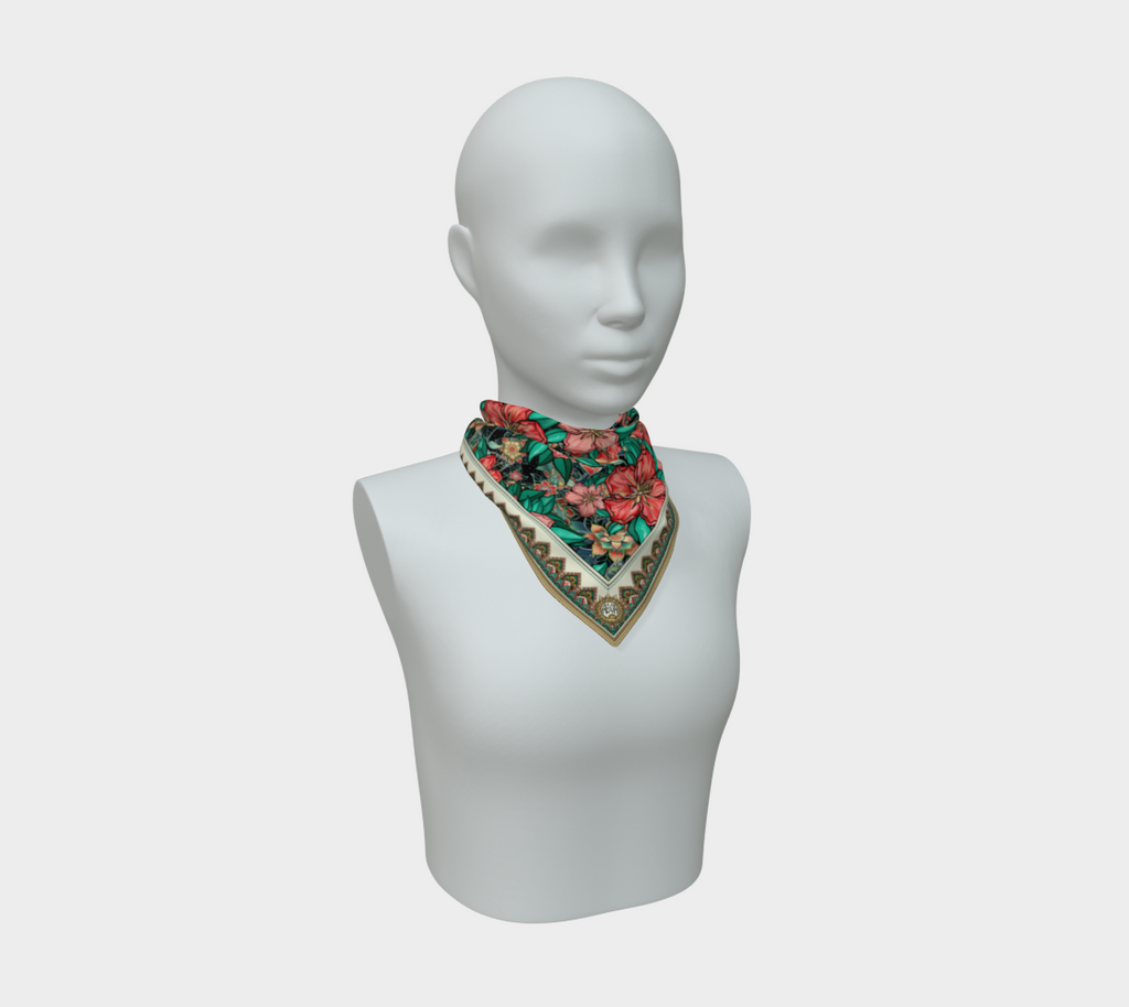 BLACK HIBISCUS SCARF