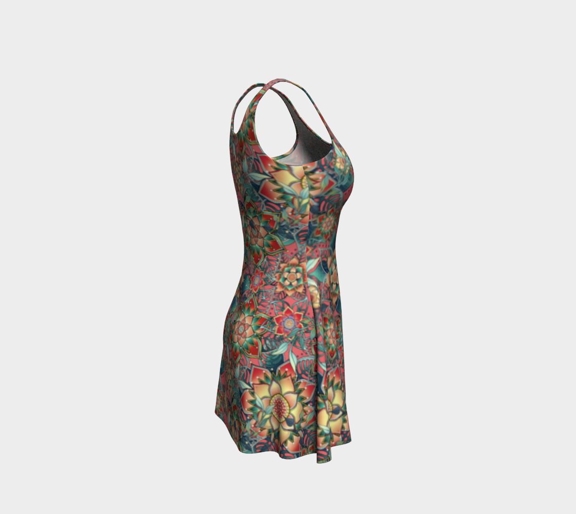 PINK TROPICAL FLARE DRESS