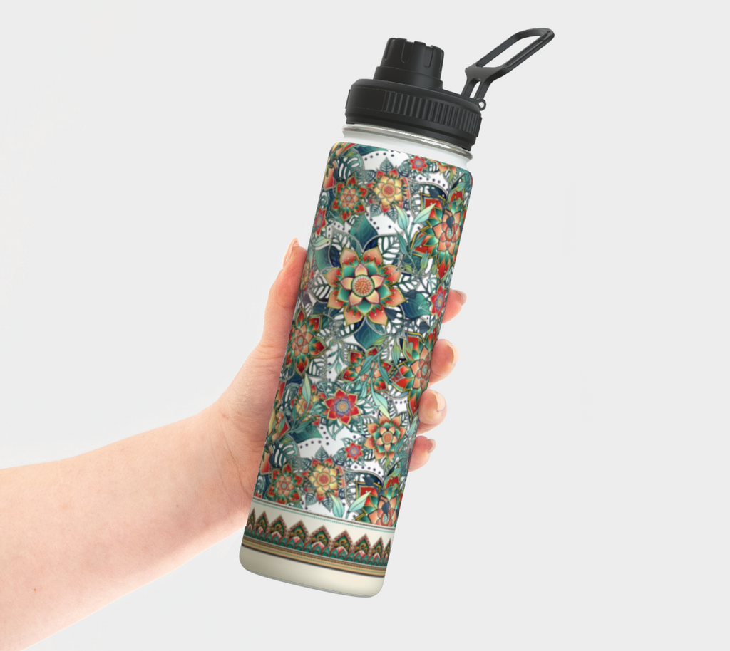 WHITE TROPICAL WATER BOTTLE