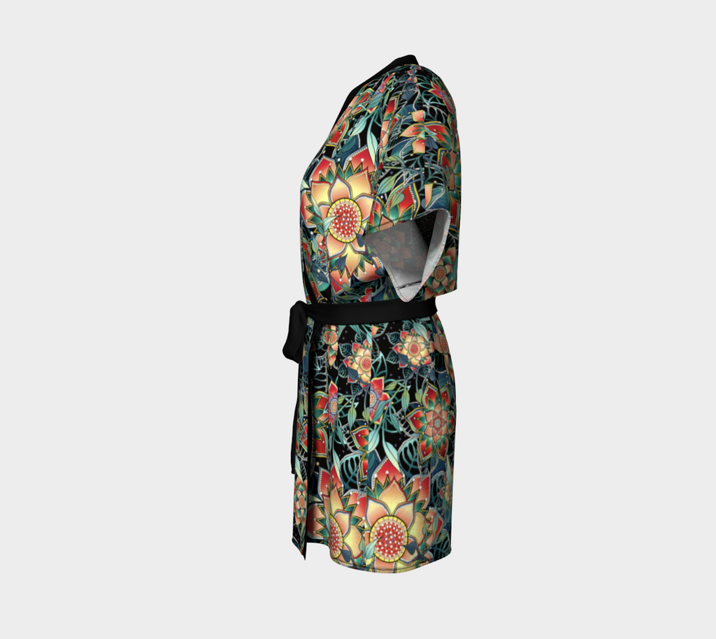 TROPICAL BLACK KIMONO