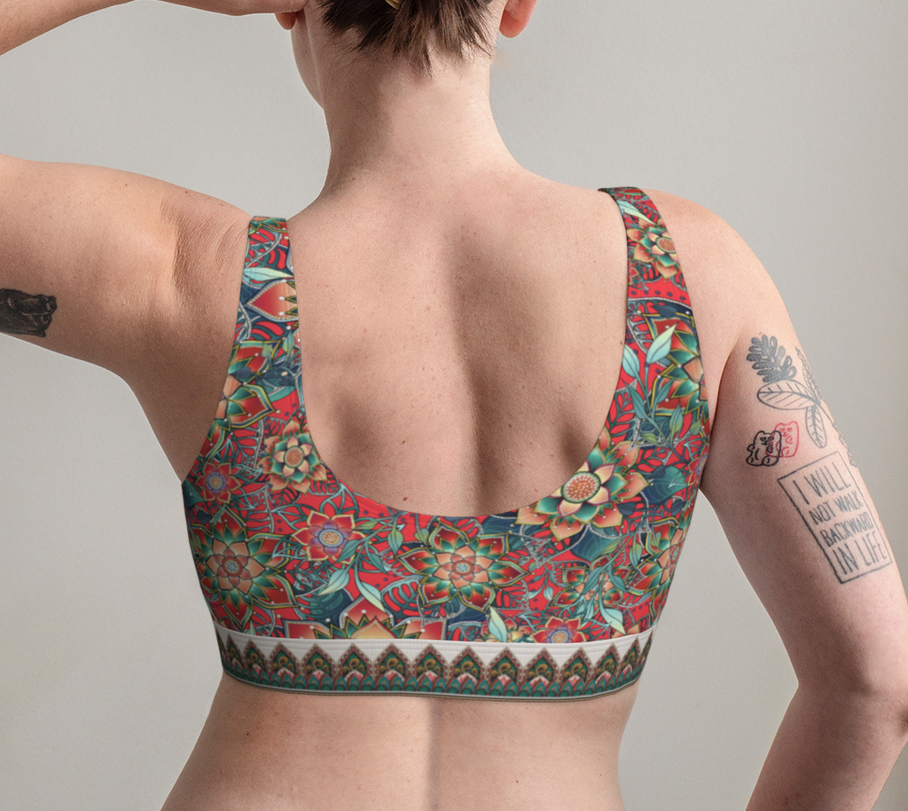 RED TROPICAL BRALETTE