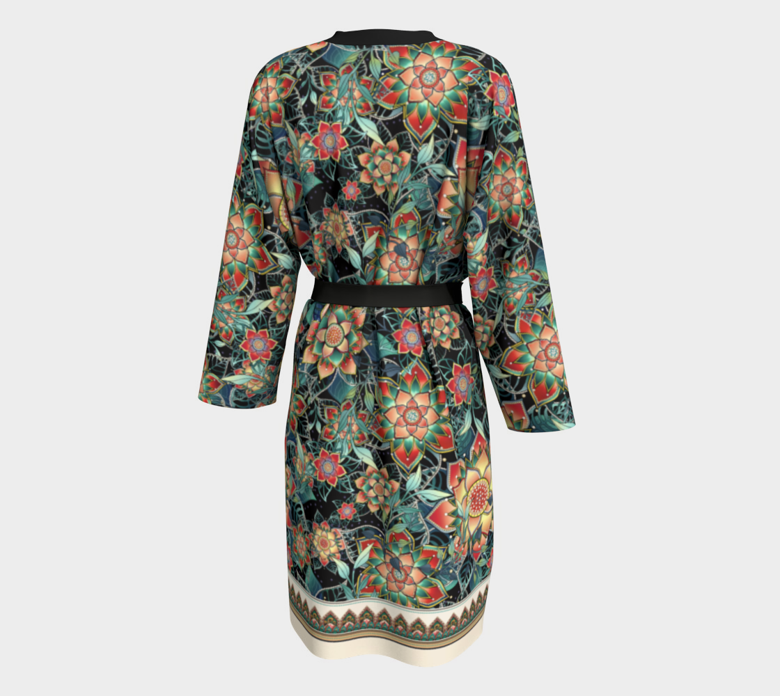 BLACK TROPICAL ORANGE PEIGNOIR