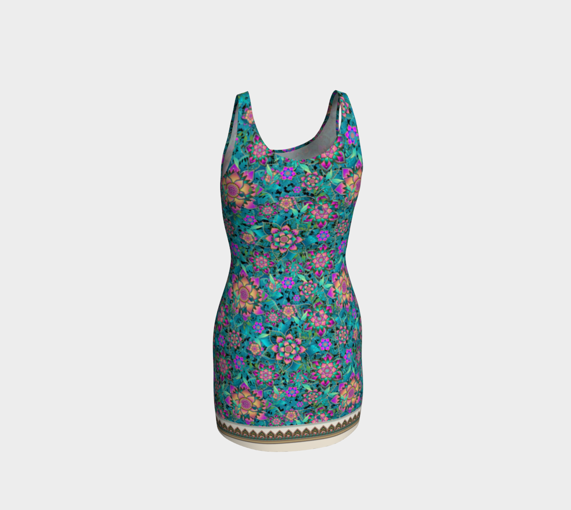 TEAL TROPICAL ORIGINAL BODYCON DRESS