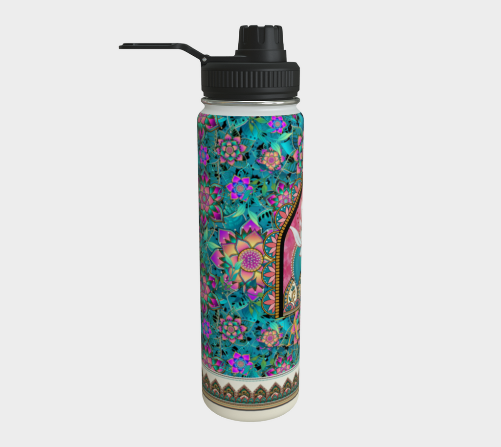 LOTUS TEAL TROPICAL WATER BOTTLE