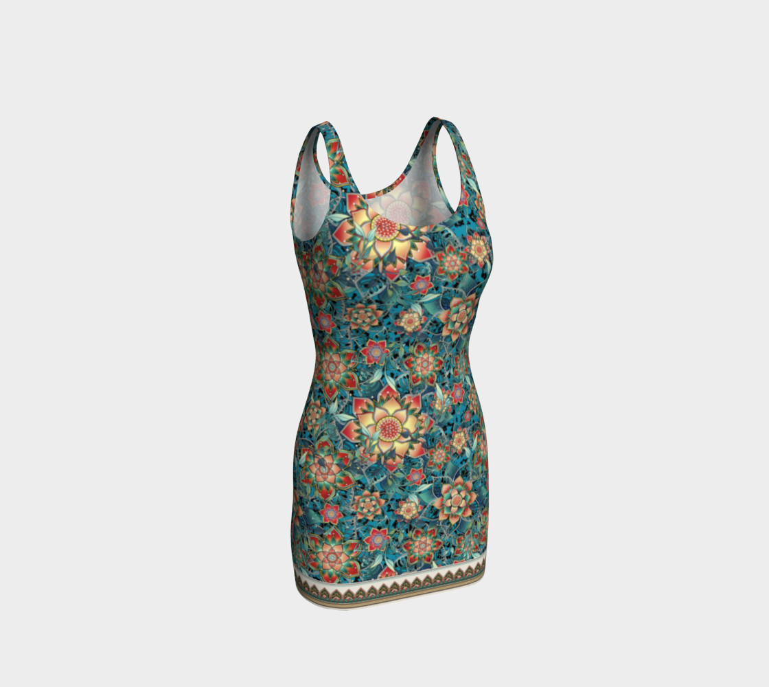 TEAL TROPICAL ODYCON DRESS