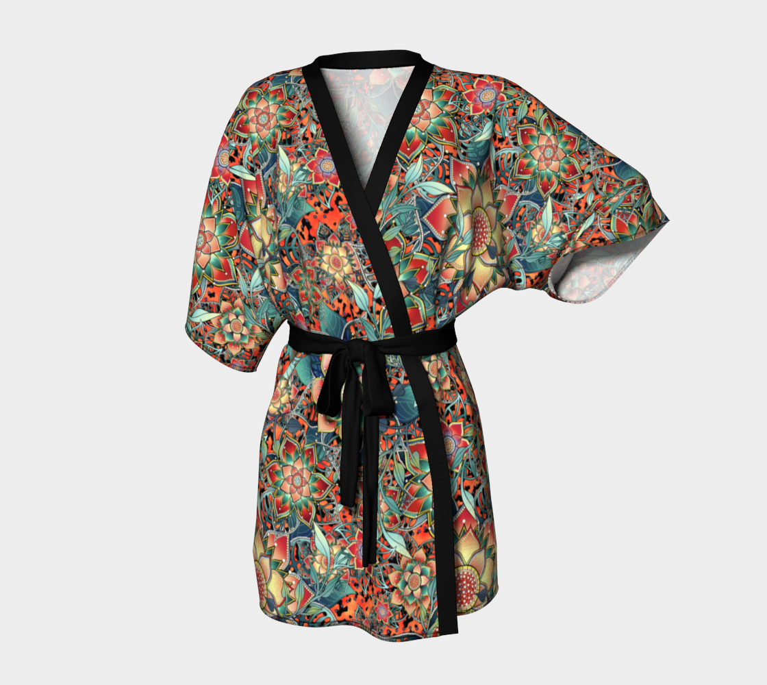 ORANGE TROPICAL JAGUAR KIMONO