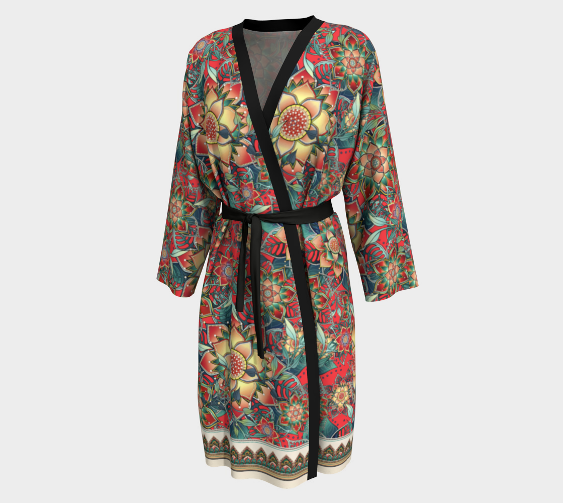 RED TROPICAL PEIGNOIR