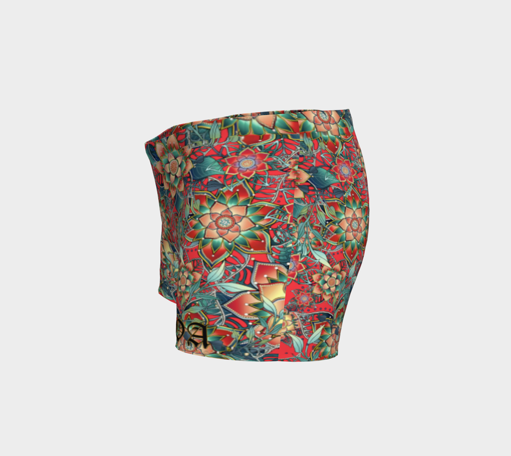 RED TROPICAL SHORTS