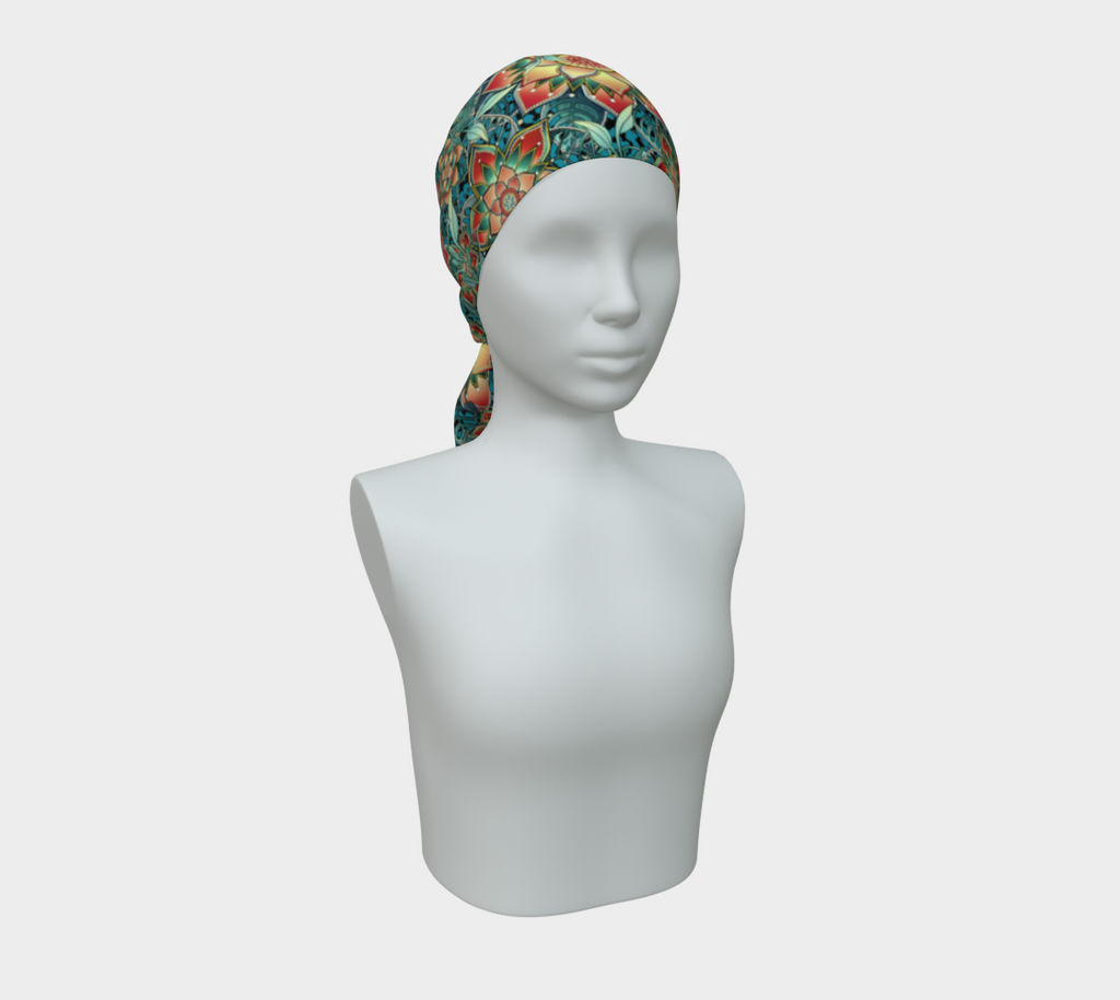 TEAL TROPICAL SCARF