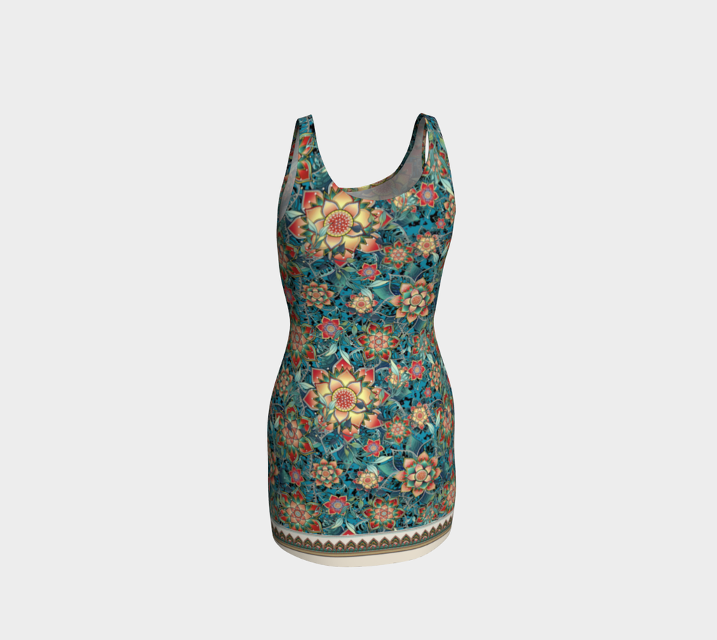 TEAL TROPICAL ODYCON DRESS