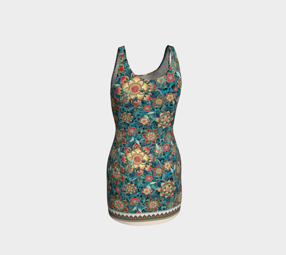 TEAL TROPICAL ODYCON DRESS
