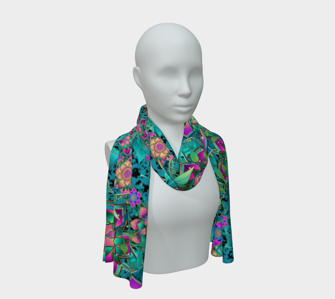 TEAL TROPICAL SCARF