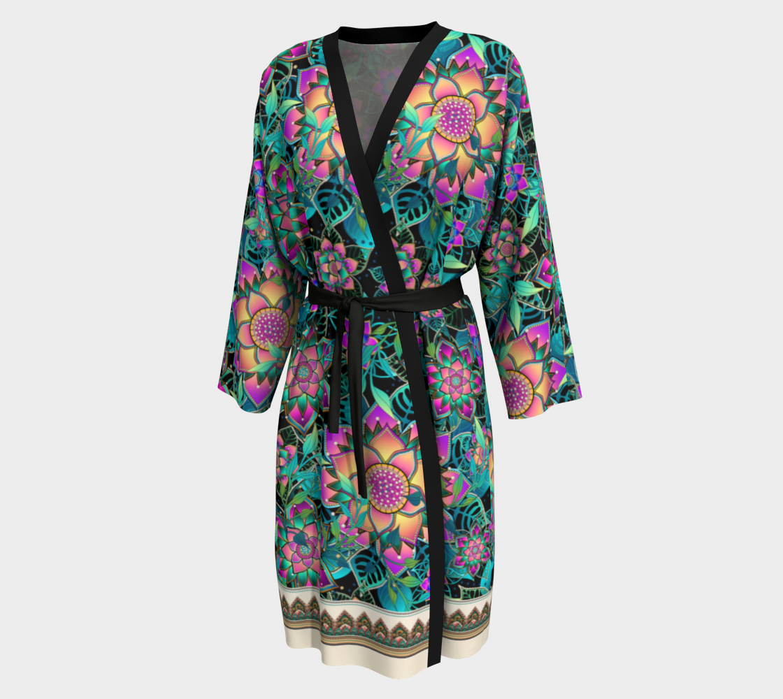 BLACK TRIOPICAL PEIGNOIR